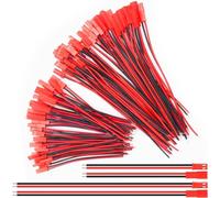 YUNIQUE GREEN-CLEAN-POWER - Set of 40 JST Connectors 22 AWG, 2 Pin | Lengths 10/15cm | For LED, RC Batteries, Toys | High Versatility, Red