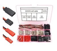 YUNIQUE GREEN-CLEAN-POWER - Set of 40 Universal Servo Connectors | Compatible with JST, SYP, Futaba | RC Cable Kit | Includes Male/Female, Pin Crimping, Red, Plastic