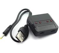 YUNIQUE GREEN-CLEAN-POWER - Universal 1 to 4 USB Charger for Drones | Compatible with Hubsan, Wltoys, UDI, JXD, Syma, Holy Stone | Black, Plastic | Ideal for 3.7V LiPo Batteries