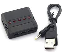 YUNIQUE GREEN-CLEAN-POWER - Universal 5-in-1 USB Lithium Charger | For Hubsan H107D, Syma X5C, RC Helicopter, Quadcopter | Overcharge Protection, Black, Plastic
