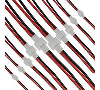 YUNIQUE UK 10 Pairs 2.0 2-Pin Silicone Cable Male Female for RC Lipo Battery with JST Connector (1S)