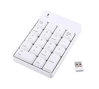 Yunir 18 Keys Bluetooth Numeric Keypad, Portable Waterproof 2.4GHz Wireless USB Bluetooth Number Pad for Laptop,Notebook,Tablets,Windows,Smartphones(White)