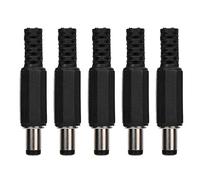 Yunir 5pcs DC Power Plug, 2.1mm x 5.5mm Male DC Power Plug Jack Coaxial Connector Adapter for Small Electronics Projects and CCTV Applications