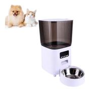 Yunir Automatic Pet Feeder 5L Capacity, Disassemble Cat Dog Feeders with APP Remote Portion Control, 2 Layer Compartment Food Bowl, Timed Cat Food Dispenser for Cat Dog (Single Bowl