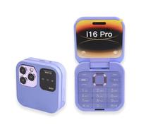 Yunir Flip Phone for Seniors, 2G Unlocked with Big Buttons & LED Flashlight, Dual SIM, 1.77 Inch Screen (Purple)