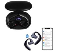 Yunir M8 Bluetooth Wireless Earbuds, IPX5 Sweatproof Headphones, Comfort Fit Secure Ear Grip for Gym Running Travel, Includes 150 Language Translation, Black