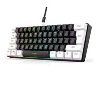 Yunir Mini RGB Keyboard, 61 Keys Ergonomic Mechanical Feeling Wired Gaming Keyboard, With Type C Interface, LED Backlight, for Office Business Game (Black)