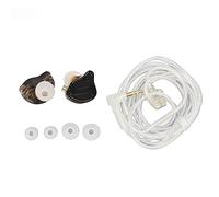 Yunir Wired Monitor Earbuds, KZ ZS10 PRO X 1DD 4BA HiFi Hybrid Driver 0.75mm 2Pin Detachable Silver Plated Earphones, with Earphone Cable