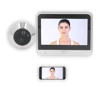 Yunir Wireless Peephole Camera, 1080P 120 Degree Viewing Night Vision Intercom Digital Door Viewer, Wireless Connection, 4.3 Inch Color Monitor, Two Way Intercom