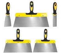 Yunision 5 Wallpaper Scrapers Sets, Stainless Steel Paint Stripper, Plastering Trowel, Grout Removal Tool, Putty Scraper for Filling & Decorating, Drywall Repair Kit