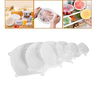 YunJiadodo Silicone Stretch Lids (6 Pack) - Reuseable Durable Bowl Covers Food Saver Fit Various Shapes Sizes - Safe in Dishwasher, Microwave and Freezer