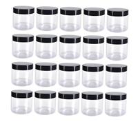 YunJove 10-piece PET Storage Jars, Food Containers, Snack Boxes, Transparent with Lids, PE Seal, Narrow, Round, for Kitchen And Household Use, 20pcs 150ml