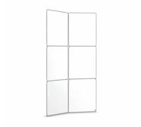 YunJove Fence Indoor Gate With Transparent Panels And Modern Ivory Frame Adjustable Folding Structure And Damage Options suitable for doorways hallways, Length 80cm Height 135cm