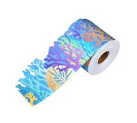 YunJove Notice Board Border Decorative Wall Border Coral Colored Educational Paper Cuttable Suitable for Teachers Party, 7.6cmx5m