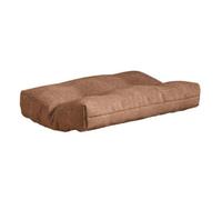 YunJove Orange Footstool Ottoman Stool Bench Seat Designed with Sturdy Wood for Reliable Support Comfortable Linen Padded, Foldable Footrest with Removable Soft Cushion, Brown, Array, Brown
