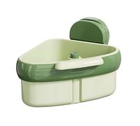 YunJove Sink Strainer Basket Corner Collector Storage Basket Hanging Waste Drainer with Reinforced Suction Cups for Maximum Stability Suitable, Green