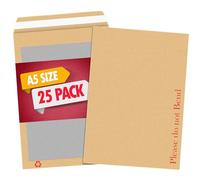 YUNJU 25 Pcs Manilla Hard Board Back Envelopes A5 C5 Envelopes 162 x 229mm Please Do Not Bend Envelope with Peel & Seal Strip for Mailing, Posting Shipping Storing Documents