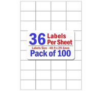 YUNJU 36 Address Labels Per A4 Sheet, 100 Sheets 3600 Addresss Label, Self Adhesive Mailing Printer Shipping Label for Inkjet and Laser Printers, Printable Sticky Sheet Sticker