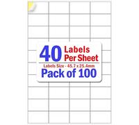 YUNJU 40 Address Labels Per A4 Sheet, 100 Sheets 4000 Addresss Label, Self Adhesive Mailing Printer Shipping Label for Inkjet and Laser Printers, Printable Sticky Sheet Sticker