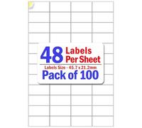 YUNJU 48 Address Labels Per A4 Sheet, 100 Sheets 4800 Addresss Label, Self Adhesive Mailing Printer Shipping Label for Inkjet and Laser Printers, Printable Sticky Sheet Sticker