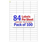 YUNJU 84 Address Labels Per A4 Sheet, 100 Sheets 8400 Addresss Label, Self Adhesive Mailing Printer Shipping Label for Inkjet and Laser Printers, Printable Sticky Sheet Sticker