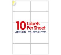 YUNJU A4 Self Adhesive Address Labels, 10 Label Per Sheet, 20 Sheets, (99.1 X 57 MM) 200 Labels