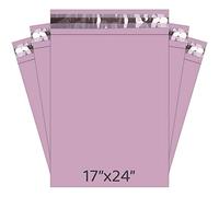 YUNJU Mailing Bags, Strong Large Pink Mailing Postal Postage Bags 17 x 24 Packaging Mailers [Use in Parcel, Delivery, Shipping, Mail, Package] [432mm x 610mm] 500 Pack