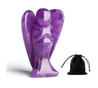 Yunjuhop Angel Figurine 50 mm Amethyst Guardian Angel Crystals Angel Gemstones Healing Stones Amethyst Stone Guardian Angel Gift Angels Figure Decoration