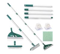 Yunjuhop Magic Broom - Multifunction Silicone Sweeper, Household Window Squeegee, Pet Hair Remover for Indoor Cleaning, Bathroom, Dog Broom Brush Set (Green)