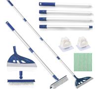 Yunjuhop Magic Broom, Multifunction Silicone Sweeper, Household Window Squeegee, Silicone Pet Hair Remover for Indoor Cleaning, Bathroom, Dog Broom Brush Set (Blue)