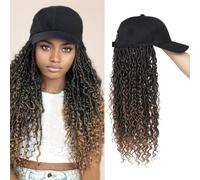 Yunkang - Wig with Braided Baseball Cap, Fake Dreadlocks Hair Extensions, Baseball Cap, Ombre Wig, Synthetic Ombre Wig with Braided Hair, 18 Inch Long for Women
