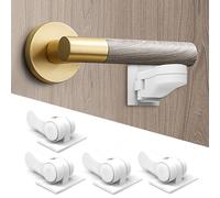 Yunkey Child Proof Door Lever Lock (4-Pack) - Low-Profile Design Helps Prevent Toddlers & Pets from Opening Doors, Fits Standard Lever Handles, 3M Adhesive, No Drill, Removes Cleanly