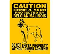 Yunking Belgian Malinois Logo Metal Tin Sign 8x12 Inch Indoor/Outdoor Wall Decoration Gift