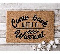 Yunking Come Back with a Warrant | Wedding Gift | Welcome Doormat | Front Door Mat Decoration Floor Front Door Mat, Non Slip Floor Mat 16 x 24 inch