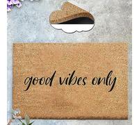 Yunking Good Vibes Only Doormat, New Home Gift, Wedding Gift, Affirmation Doormat, Entryway Decoration, Non Slip Floor Mat for Home Bathroom Kitchen Entrance 16 x 24 inch