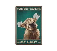 Yunking Highland Cow Your Butt Napkin Poster Funny Vintage Metal Tin Sign Kitchen Bathroom Office Garage Bar Cafe Farm Cave Home Wall Decor Art Ideas Gift Tin Sign 8 X 12 Inch