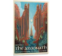 Yunking Middle Earth Vintage Travel Poster - Argonath Metal Tin Sign Wall Art Vintage Sign for Home Coffee Shop Kitchen Bedroom Cafe Bar Wall Decor 8x12 Inch