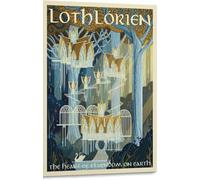 Yunking Middle Earth Vintage Travel Poster - Lothlorien Metal Tin Sign Wall Art Vintage Sign for Home Coffee Shop Kitchen Bedroom Cafe Bar Wall Decor 8x12 Inch