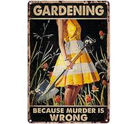Yunking Vintage Metal Tin Sign Gardening Retro Fun Metal Tin Sign For Outdoor Garden Cave Home Wall Decor Art 8x12 Inch