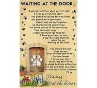 Yunking Vintage Waiting at The Door Cat Pet Poem Metal Decoration Pub Plaque Tin Sign Home Decor Home Art Metal Tin Signs Wall Art Wall Decor Poster 8x12 Inch