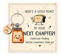 YUNLIJIA Congratulations Gifts For Women Wood Toast Keyring For Next Chapter For Saying Goodbye, Good Luck, New Chapter, And Office Gift Giving