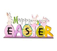 YUNLIJIA Easter Decorations Home Happn Bunny Wooden Sign Bunny Egg Tabletop Easter Figuring Decor For Office Table Dining Table Indoor Personalised Keepsake For Men And Women Gifts