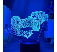 YUNLIJIA Formula 1 Gifts 3D Led Desk Lamp F1 Merchandise Racing Phantom Light 7 Color Lights Touch Bedroom Decoration Night Light Bedroom Bedside Table Office Decoration Unique Gift for Racing Fans