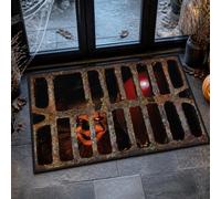 YUNLIJIA Halloween Decorations Outdoor Halloween Door Mat with Clown Print 40×60cm Spooky Eerie Rug Add A Chilling Vibe to Your Themed Celebrations and Party for Doorway Entryway Haunted House