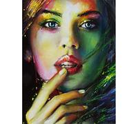 YUNLINZI Paint by Numbers for Adults Beginner, DIY Oil Painting Kit Colorful Woman face Acrylic Painting by Numbers Arts Craft for Home Wall Decor with Paint Brushes 50cm x 40cm -Frameless