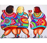 YUNLINZI Paint by Numbers Kit - Fat Lady Drinking Portrait, Oil Painting by Numbers, 40x50CM, Frameless, Foldable, Adult & Kids, Multicolor