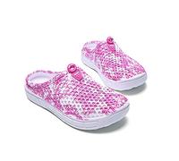 YUNLIU Women's Clogs Slippers Breathable Garden Shoes Hollow Ultra-Light Summer Beach Shoes Sandals Pink 40, 6 UK
