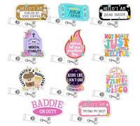 Yunlly 12 Pcs Funny Badge Reel Nurse Badge Reel Holder Retractable ID Clips for Doctor Student Men Women Office Nurses Lanyard Supplies Accessories Bulk Gifts(Fresh)