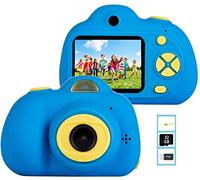 YunLone Kids 1080P HD Video Camera 18MP Selfie Camera for Boys & Girls Aged 3-8 with 32GB Card (Navy Blue)