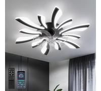 YUNLONG 30.7" Ceiling Fans with Lights and Remote Large Ceiling Light Fan Chandelier Dimmable 6 Speed DC Summer/Winter Ceiling Fans with Lamps Modern Ceiling Lighting for Bedroom Living Room Lounge